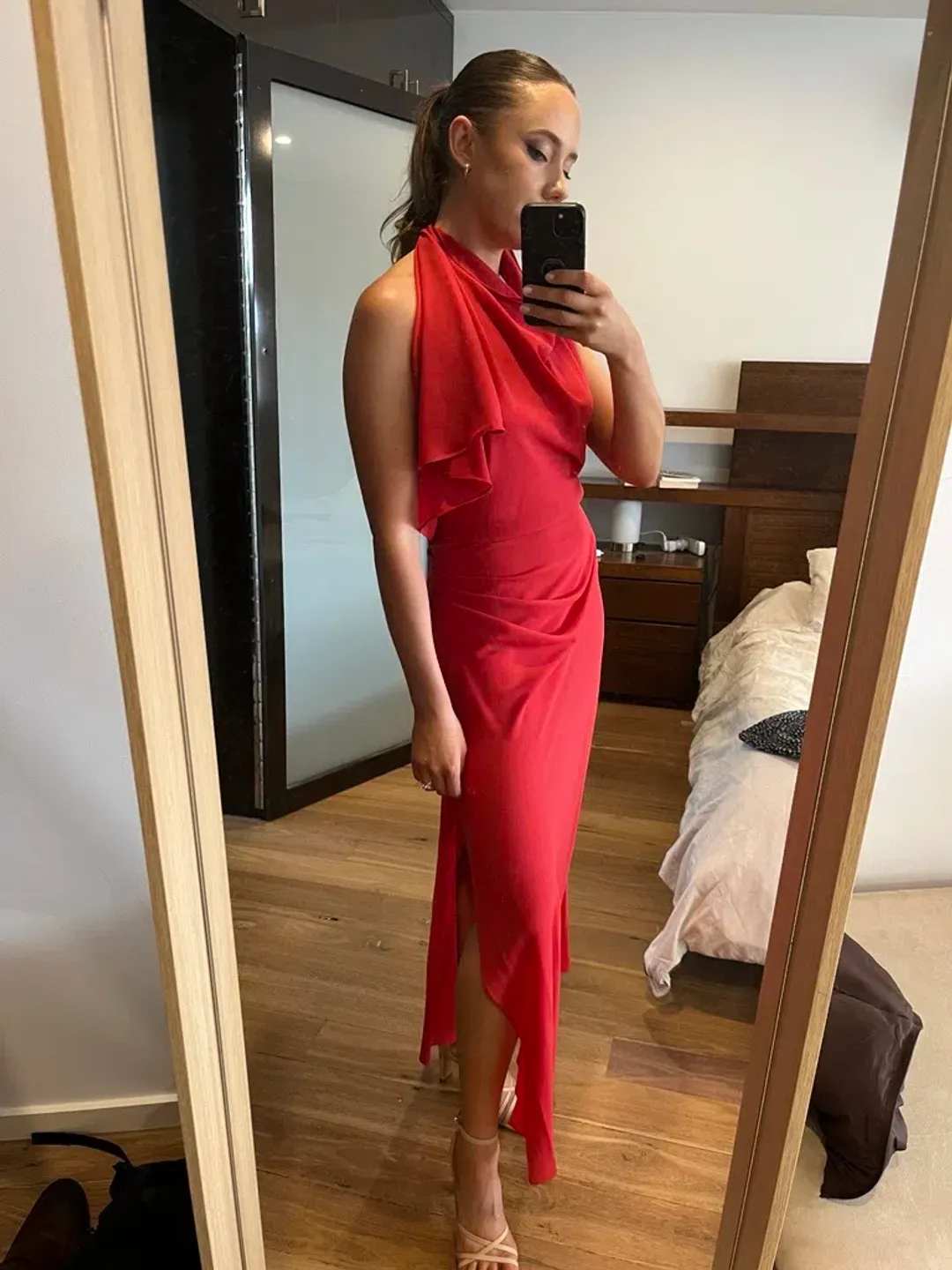 Bec & Bridge Clarise red full length dress size 8 for rent on The Volte - main image
