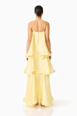  Elliatt Tilly Tiered Maxi Dress Butter Yellow Size L/AU 12 for rent on The Volte - image 3