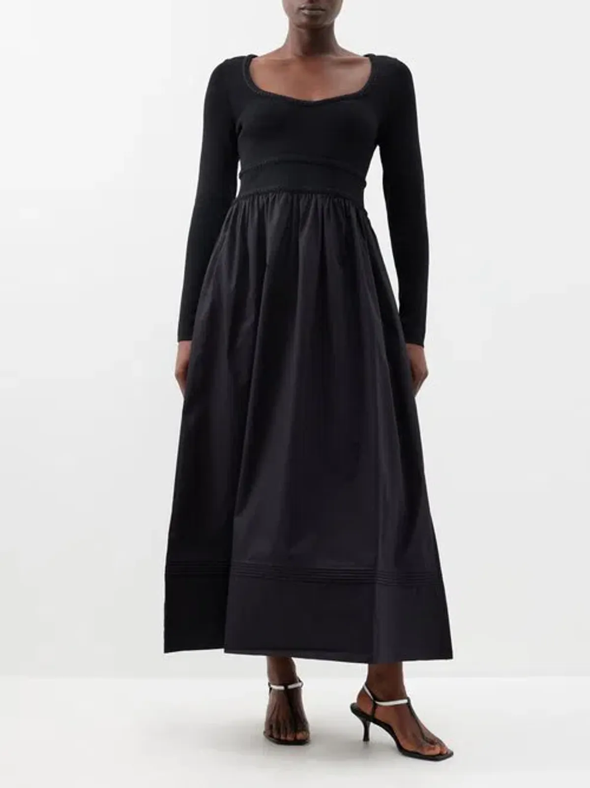Aje Audrey Black Knit Midi Dress XL for rent on The Volte - main image