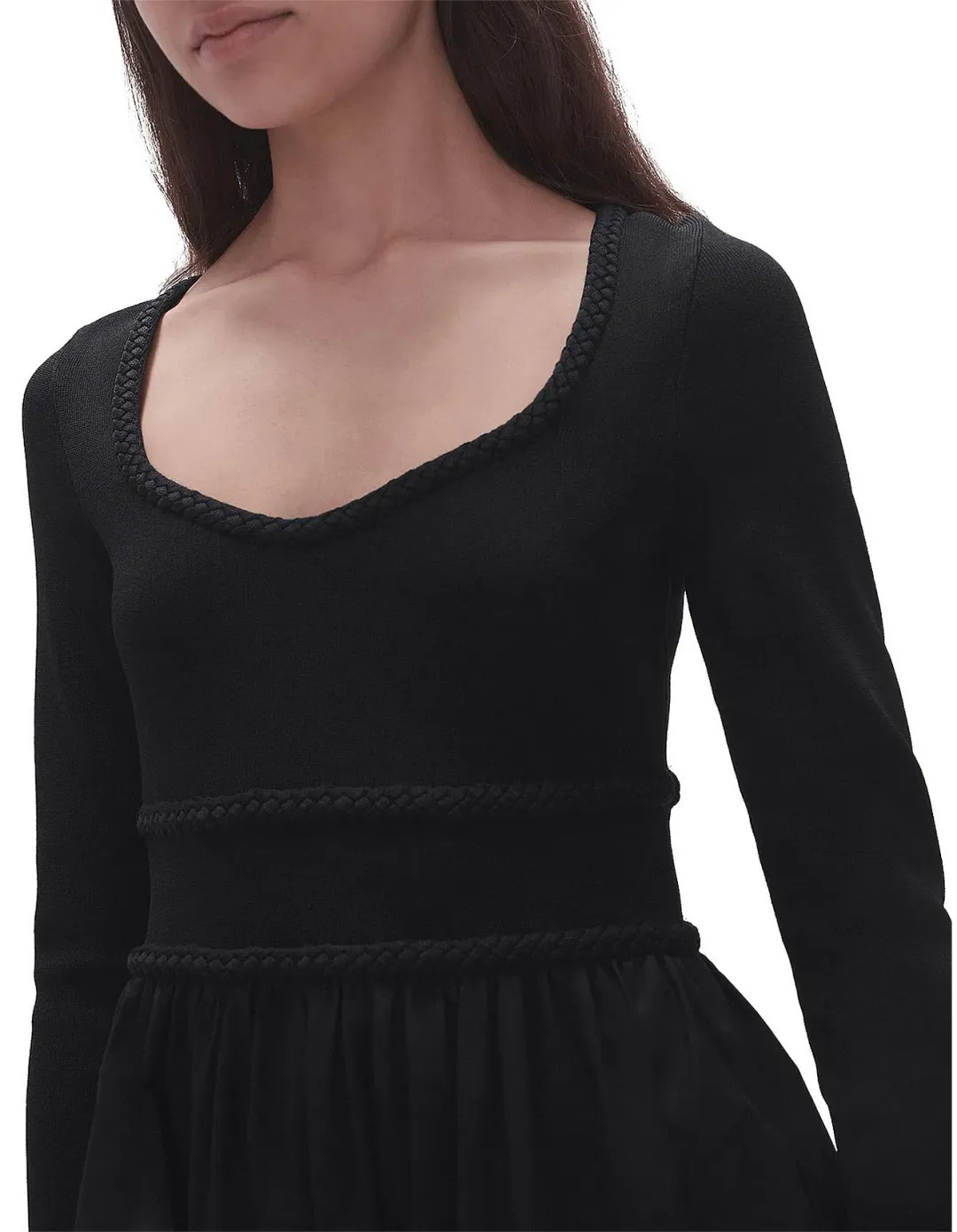 Aje Audrey Black Knit Midi Dress XL for rent on The Volte - main image