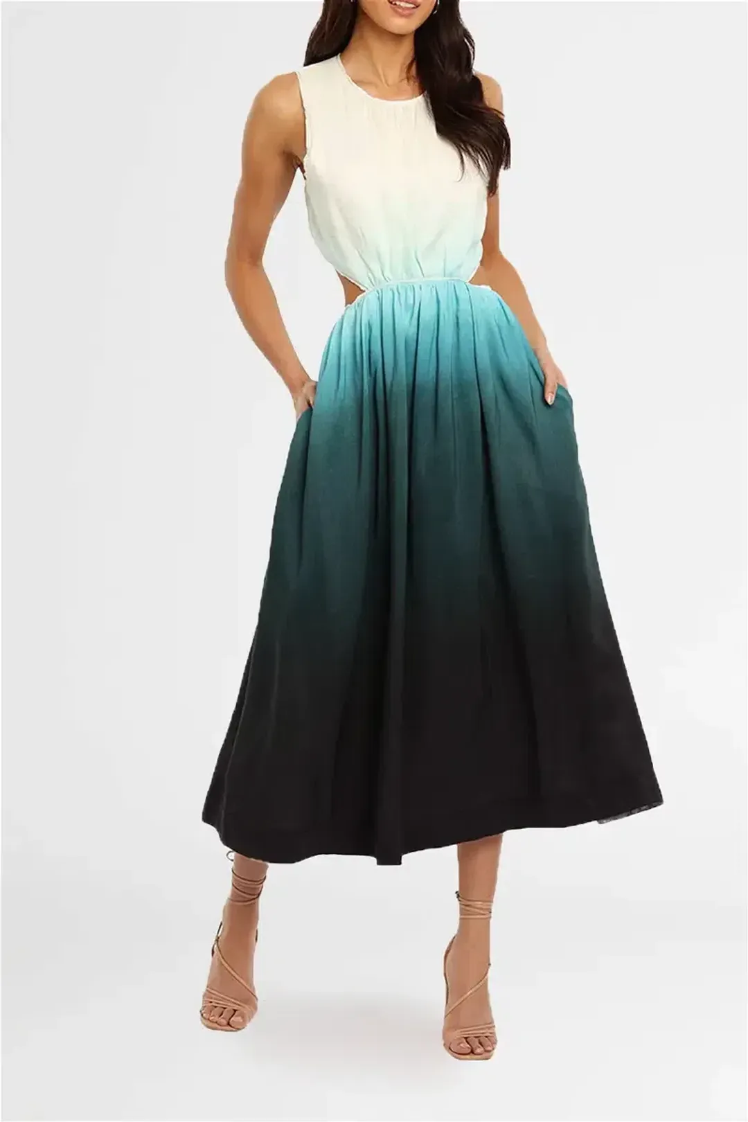 Aje Cosmos Ombre Cut out Midi Dress Size 14 for rent on The Volte - main image