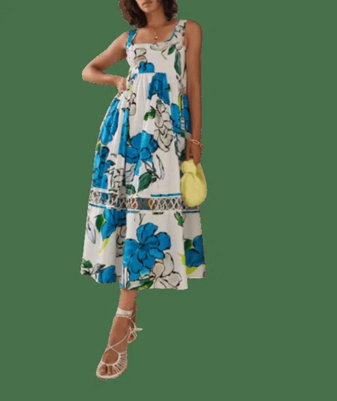 Aje Erika Cut Out Floral Midi Dress Size 14 for rent on The Volte - main image