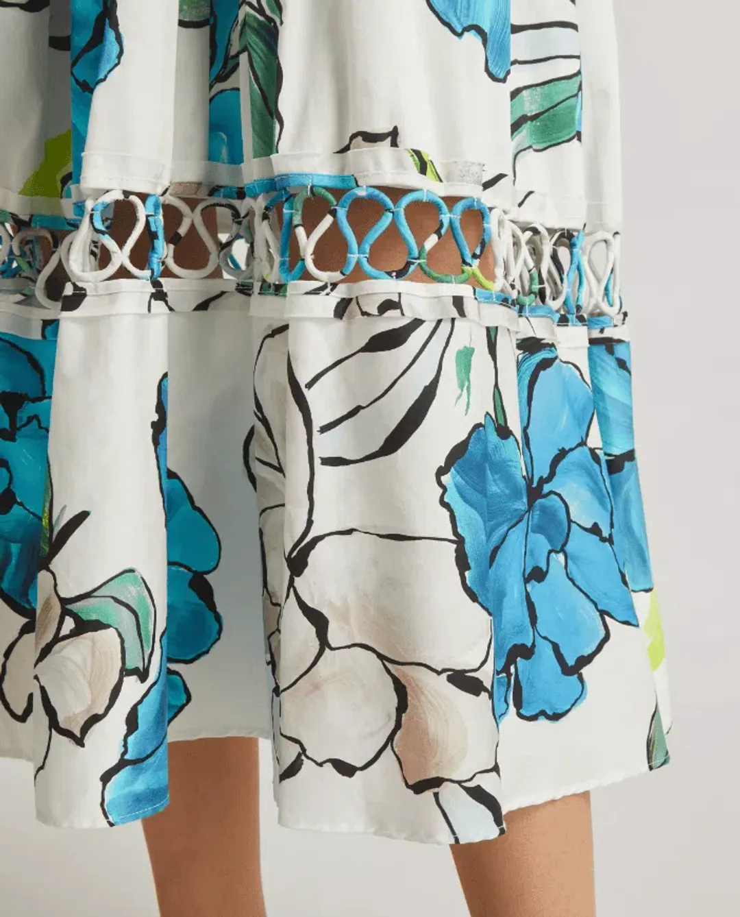 Aje Erika Cut Out Floral Midi Dress Size 14 for rent on The Volte - main image