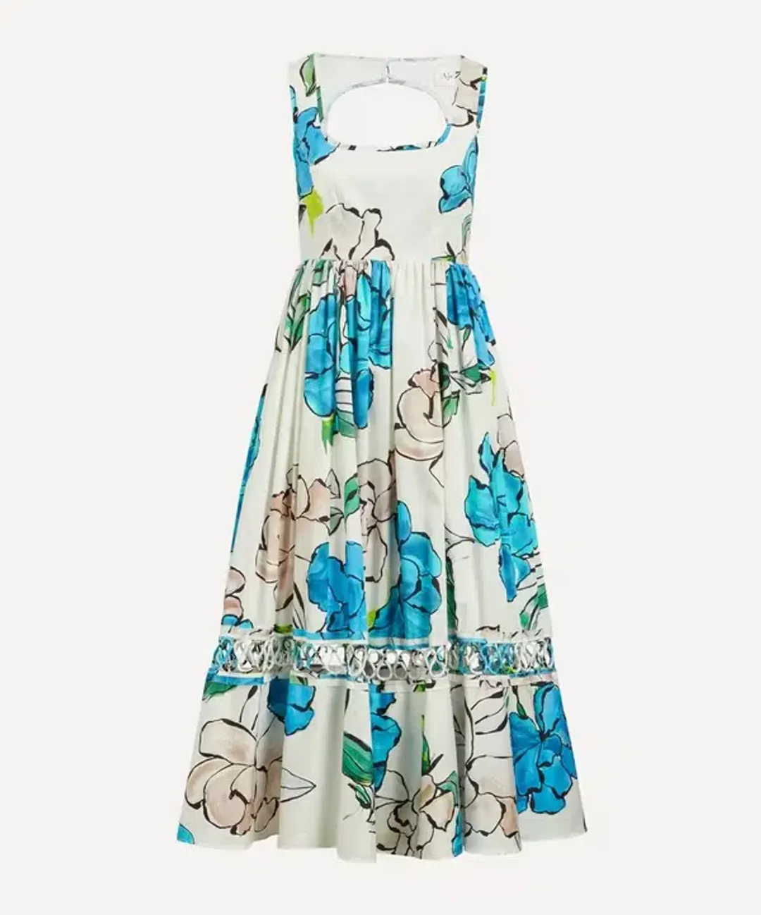 Aje Erika Cut Out Floral Midi Dress Size 14 for rent on The Volte - main image