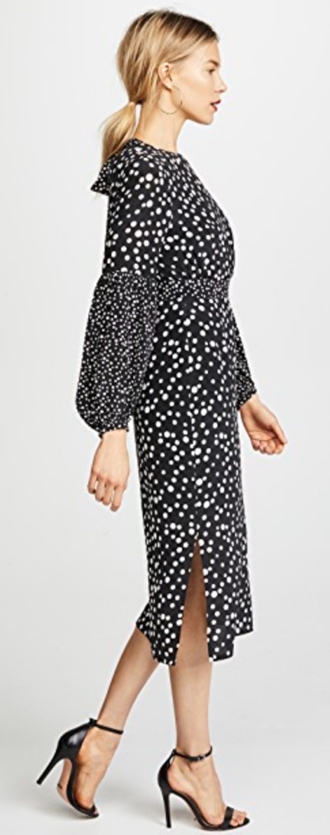 Rixo of London Black and White Spot Dress for rent on The Volte - main image