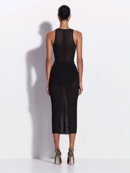Alex Perry Halter Midi Dress in Stretch Mesh Black AU 6 for rent on The Volte - image 2