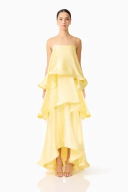 Elliatt Tilly Tiered Maxi Dress size L / 12 Butter Yellow for rent on The Volte - image 4