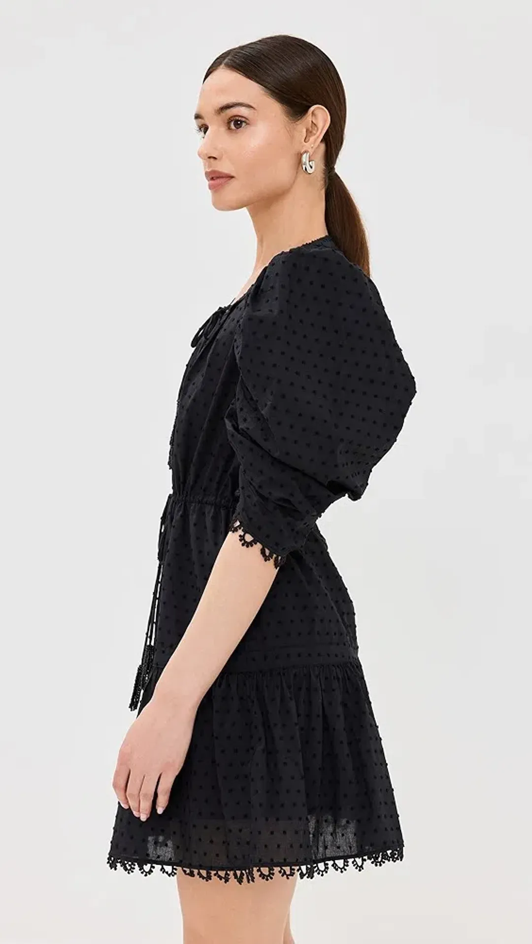 Farm Rio Summer Garden Mini Dress Black Size Small for rent on The Volte - main image