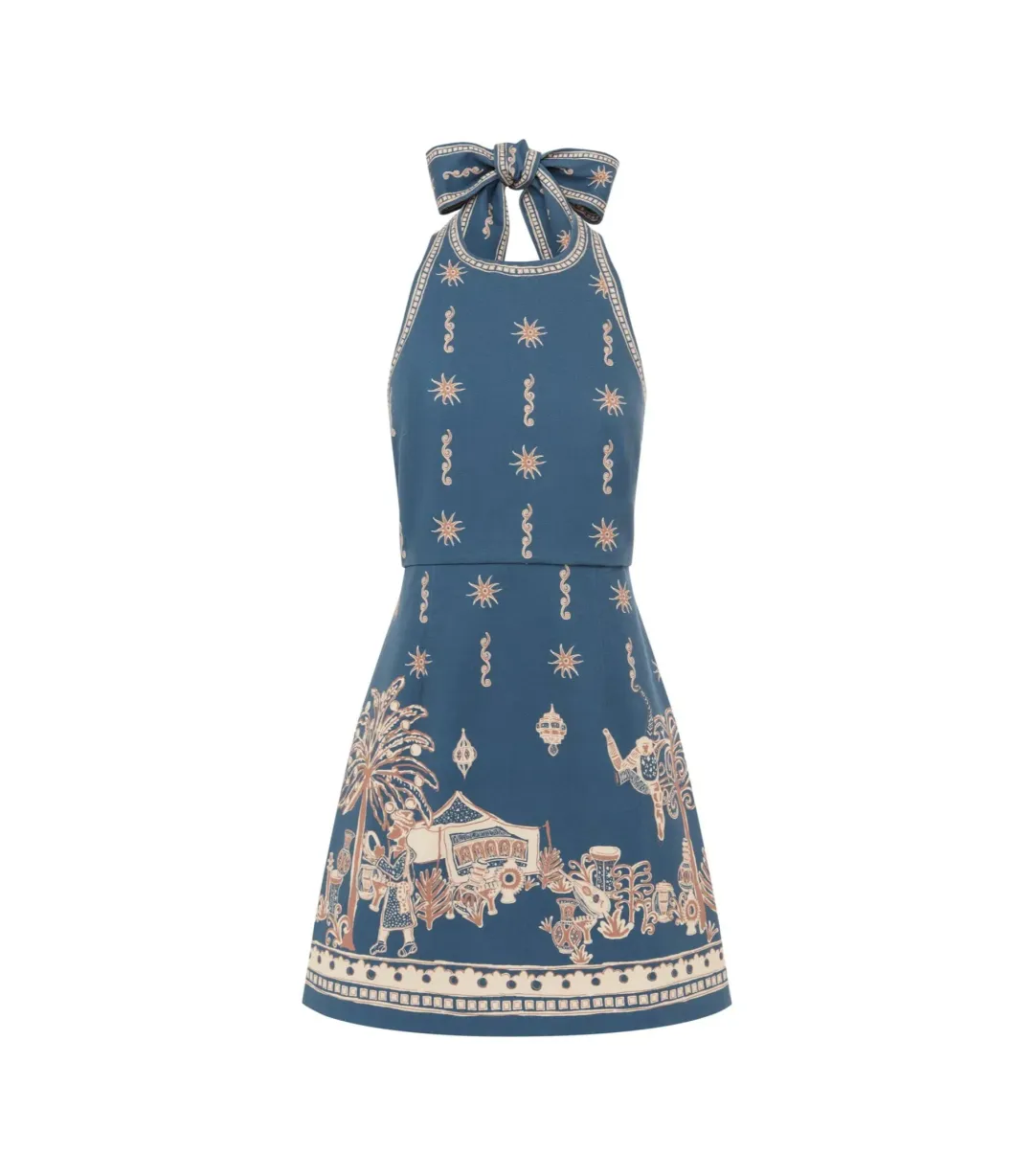 Alemais Acacia Mini Dress Blue Print Size 10 for rent on The Volte - main image