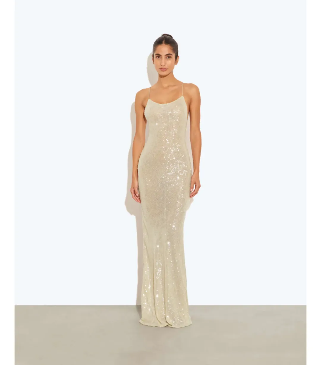 Rat & Boa Olympia Sequin Dress Ivory Size 8 for rent on The Volte - main image