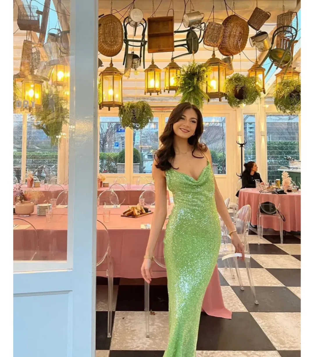 Rat & Boa Gaia Dress Green Sequin Size 8 for rent on The Volte - main image