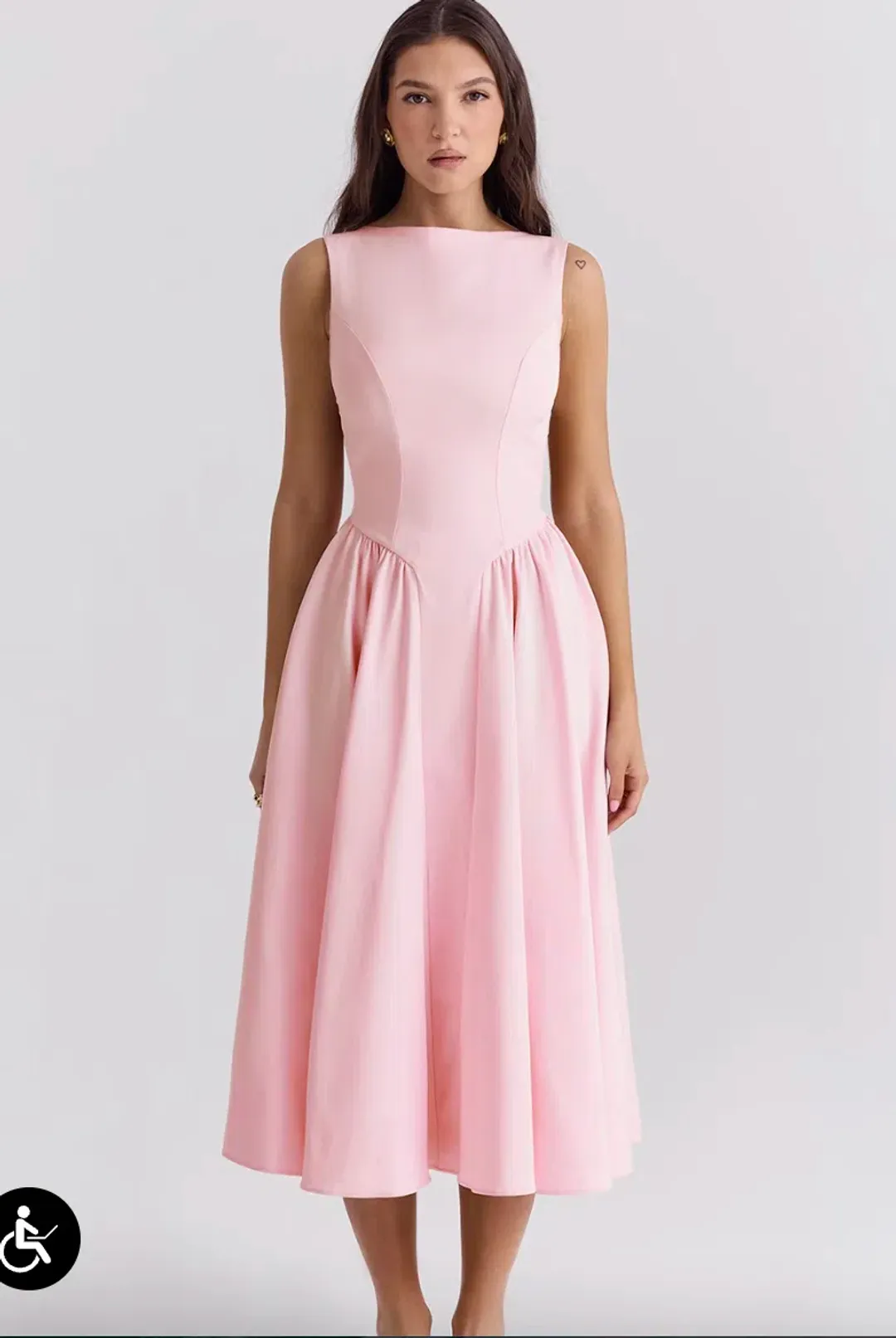 House of CB Cindy Ballerina Twill Midi Sundress for rent on The Volte - main image