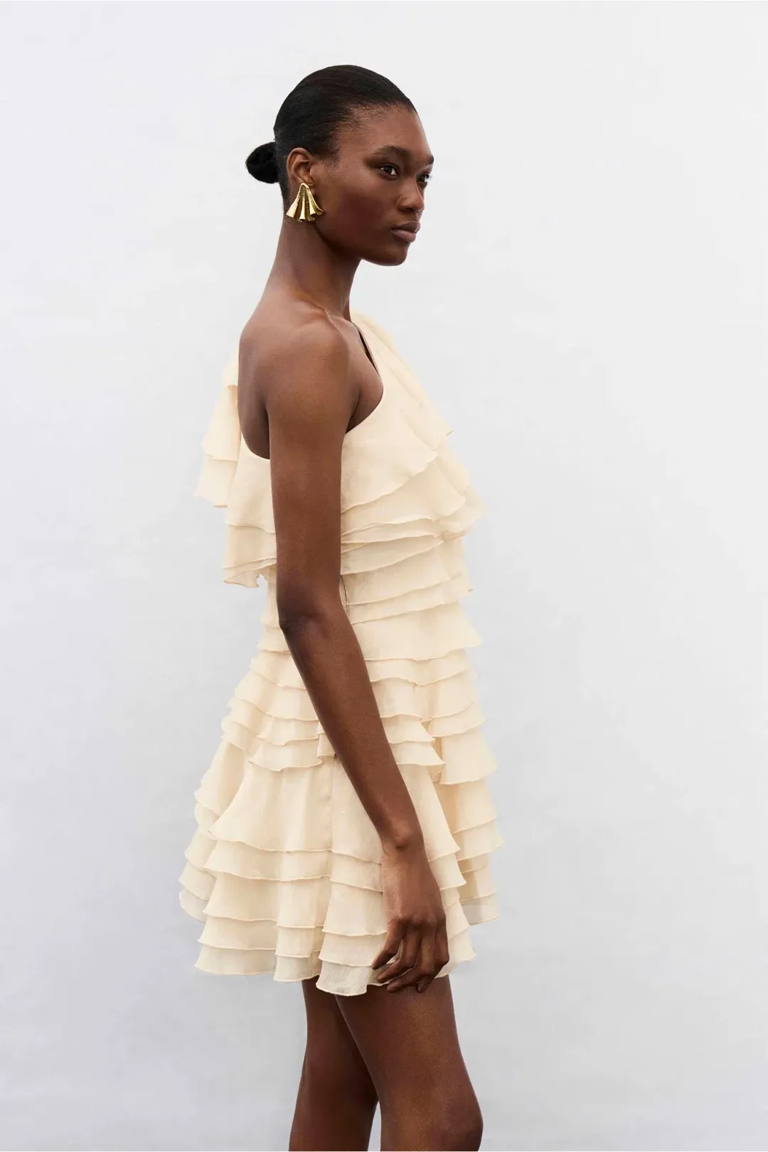 Aje Rosaline Mini Dress Size 12 Coconut Cream for rent on The Volte - main image