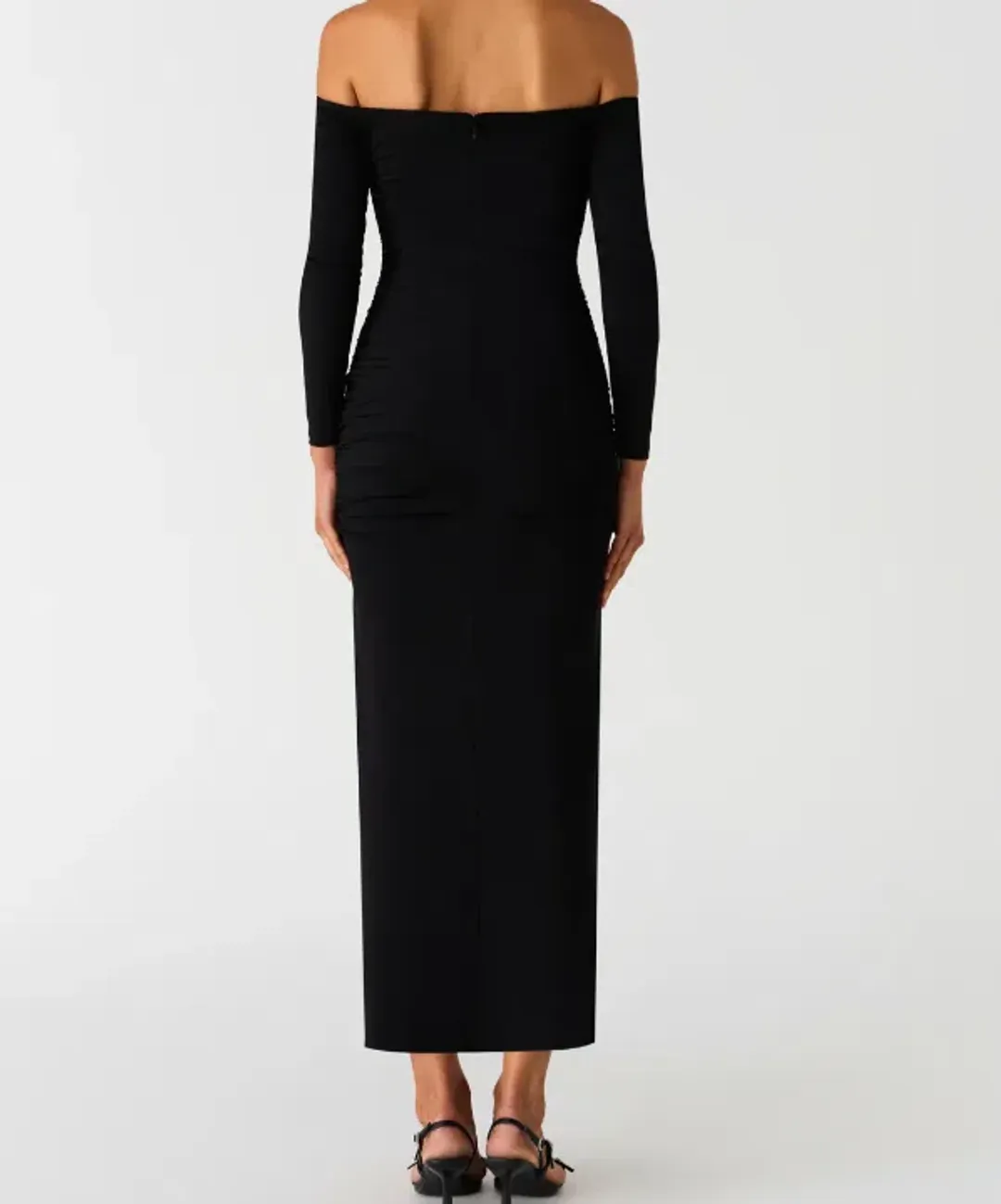 Misha Raelynn Matte Slinky Midi Dress Black Size 10/M for rent on The Volte - main image