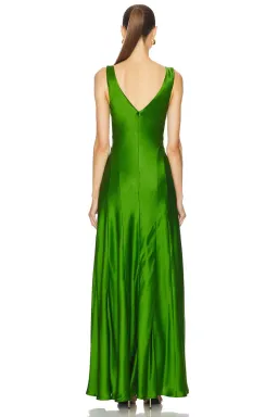 ANNA QUAN Keira Draped Maxi Dress Gown in Green Fern 10 for rent on The Volte - image 11