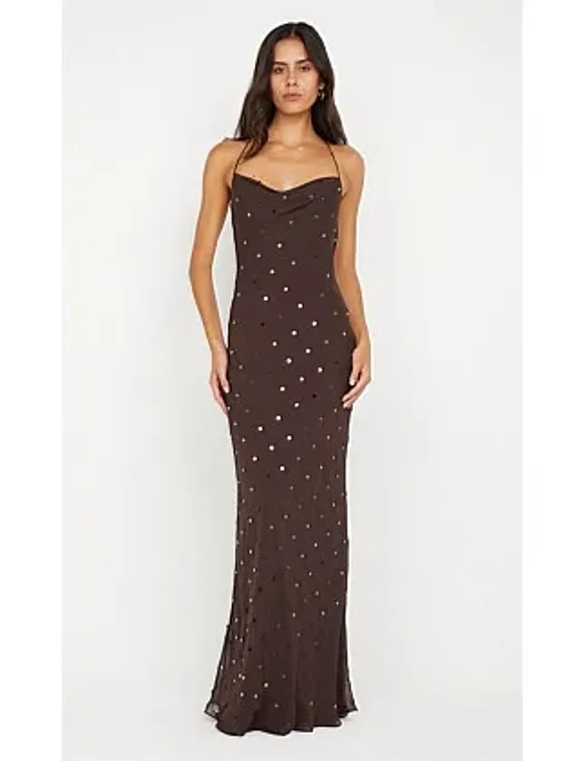Bec Bridge ARIELLE SLIP MAXI DRESS Brown Size 8 for rent on The Volte - main image