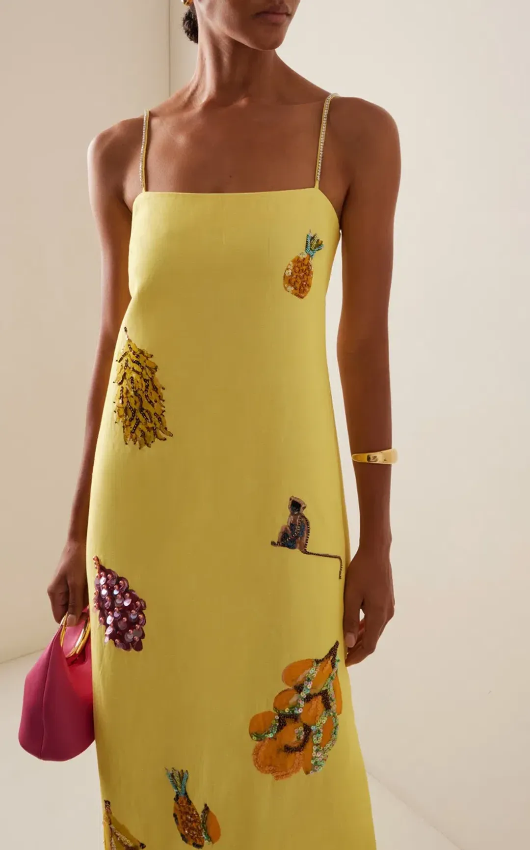 ALEMAIS Diamond Dancer Midi Dress Yellow 10 for rent on The Volte - main image