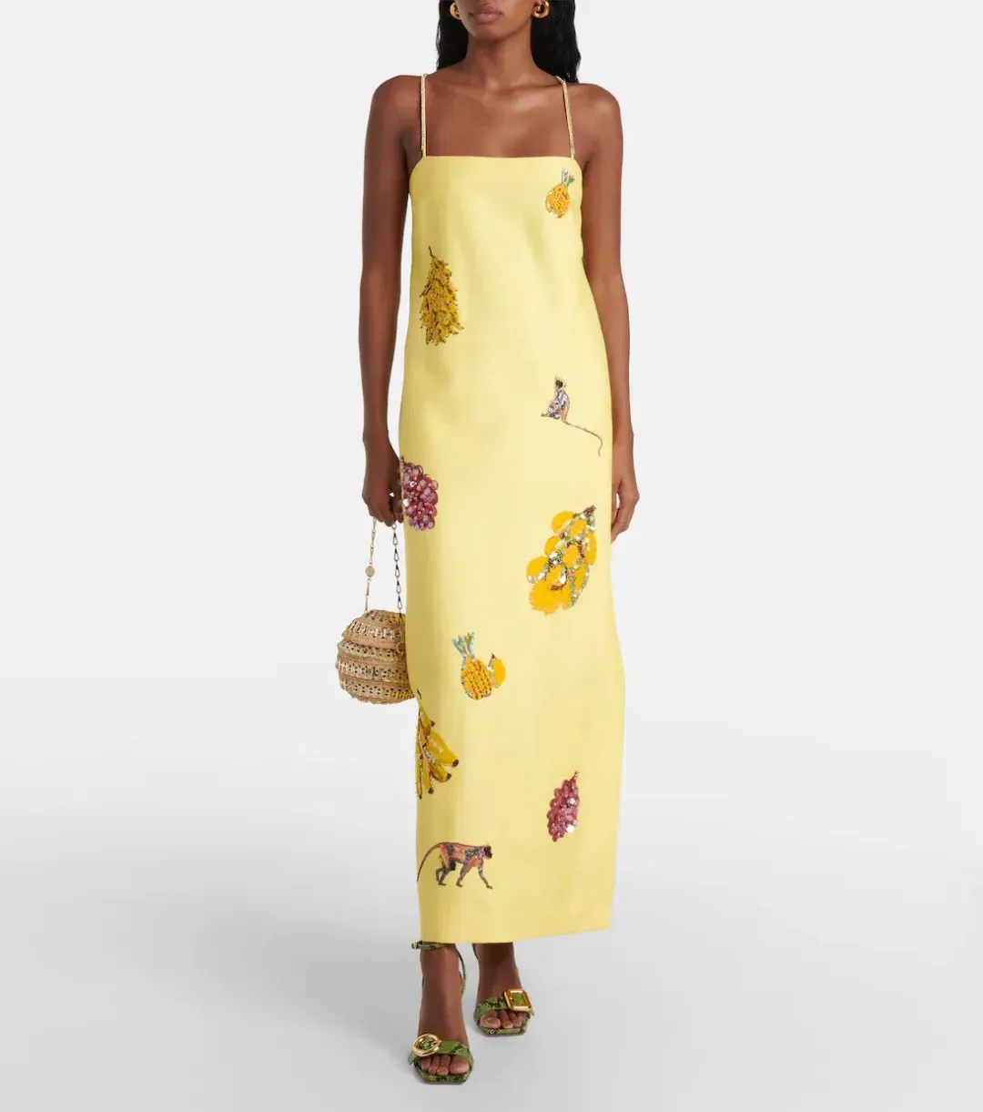 ALEMAIS Diamond Dancer Midi Dress Yellow 10 for rent on The Volte - main image