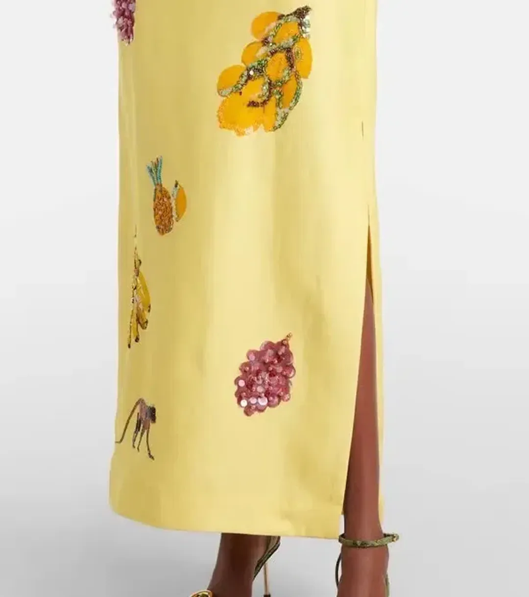 ALEMAIS Diamond Dancer Midi Dress Yellow 10 for rent on The Volte - main image