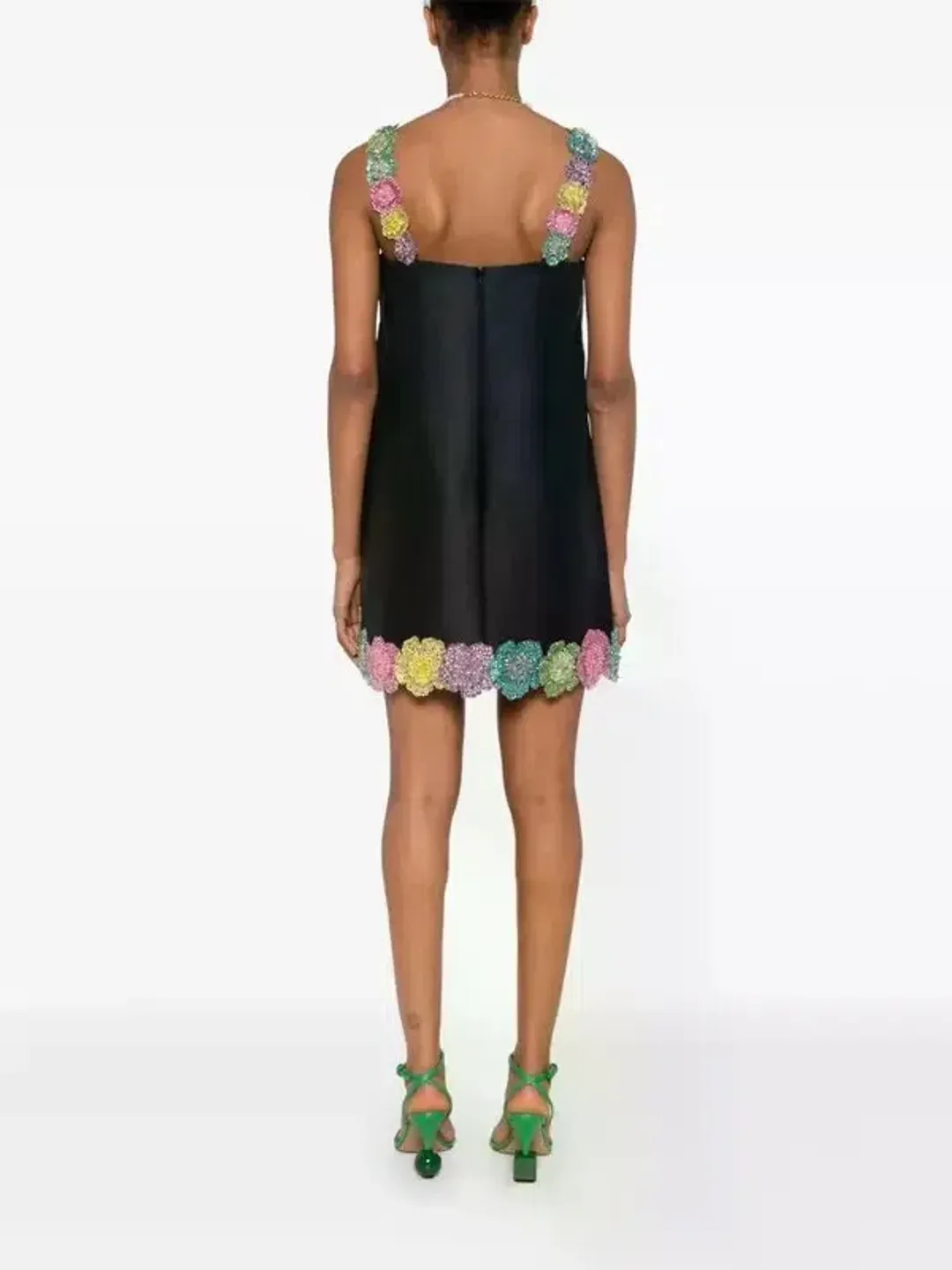 ALEMAIS Lolita Floral Beaded Mini Dress Black 10 AU for rent on The Volte - main image