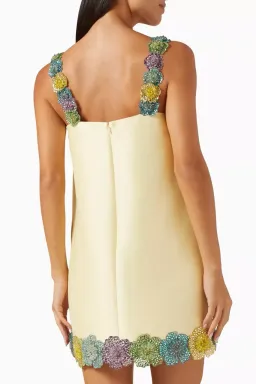 ALEMAIS Lolita Floral Beaded Mini Dress Yellow Size 10 AU for rent on The Volte - image 6
