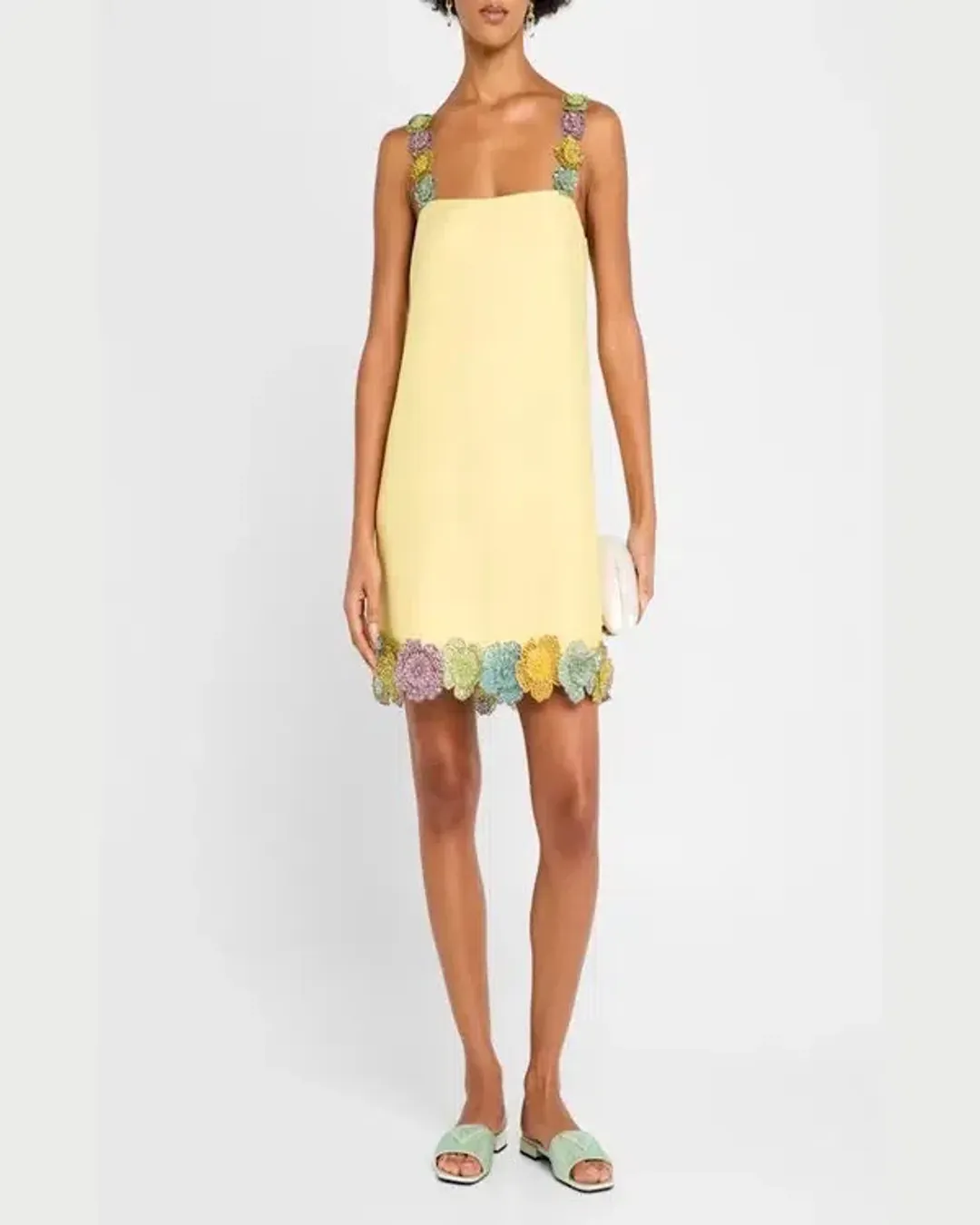 ALEMAIS Lolita Floral Beaded Mini Dress Yellow Size 10 AU for rent on The Volte - main image