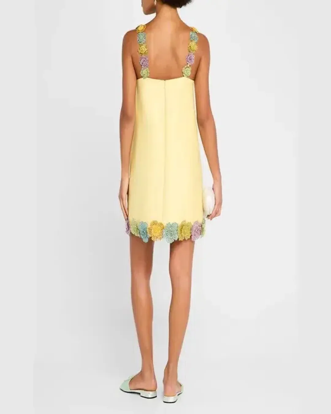 ALEMAIS Lolita Floral Beaded Mini Dress Yellow Size 10 AU for rent on The Volte - main image