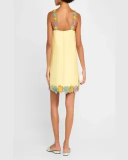 ALEMAIS Lolita Floral Beaded Mini Dress Yellow Size 10 AU for rent on The Volte - image 10