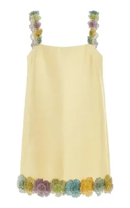 ALEMAIS Lolita Floral Beaded Mini Dress Yellow Size 10 AU for rent on The Volte - image 11