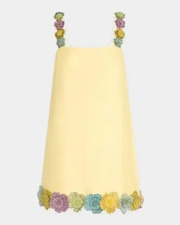 ALEMAIS Lolita Floral Beaded Mini Dress Yellow Size 10 AU for rent on The Volte - image 13