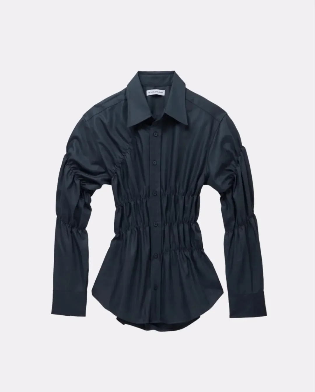 Scarlett & Sam Charcoal Scrunch Top for rent on The Volte - main image