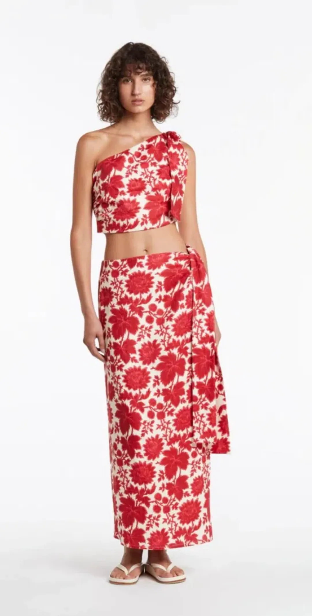 SIR THE LABEL CINTA SET TIE CROP TOP AND SKIRT SET Valentina PRINT TOP 1 SKIRT 0 for rent on The Volte - main image