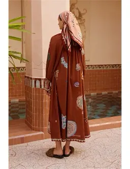Alemais LAURENCE TIE FRONT SHIRTDRESS Brown Size 14 for rent on The Volte - image 3