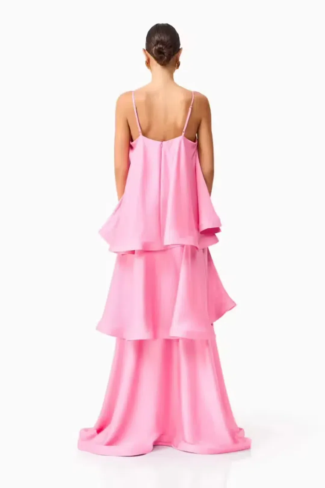ELLIATT TILLY TIERED MAXI DRESS IN PINK SIZE 10 (M) for rent on The Volte - main image