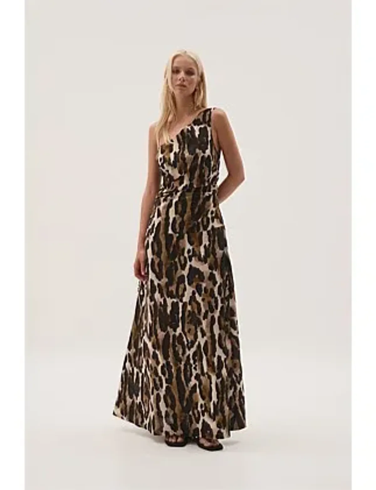 Aje Studio Daze One Shoulder Maxi Dress Animal Print Size 8 for rent on The Volte - main image