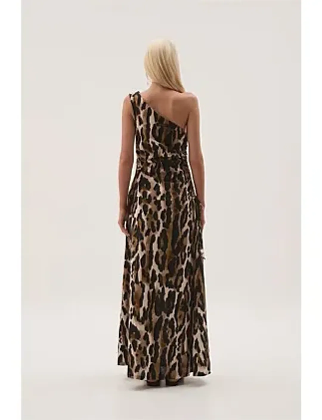 Aje Studio Daze One Shoulder Maxi Dress Animal Print Size 8 for rent on The Volte - main image