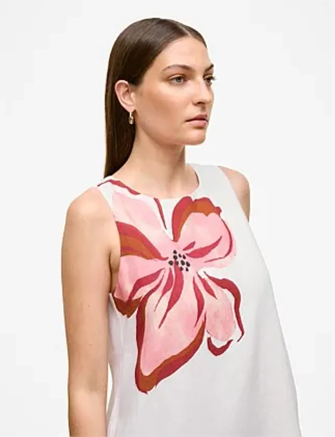 Trenery Peony Linen Sleeveless Column Dress White Size 8 for rent on The Volte - main image