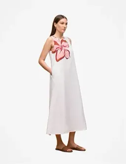 Trenery Peony Linen Sleeveless Column Dress White Size 8 for rent on The Volte - image 6