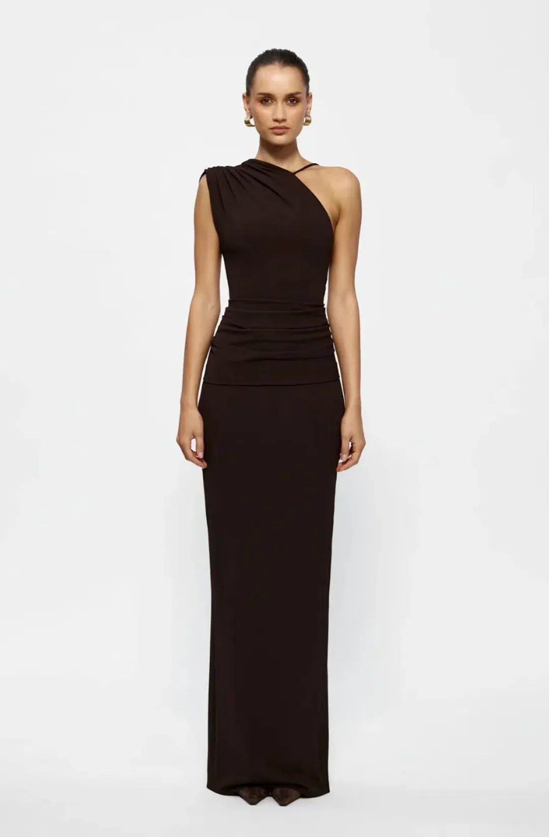 Effie Kats, Geer Gown. Coffee. Size S-  8.  for rent on The Volte - main image