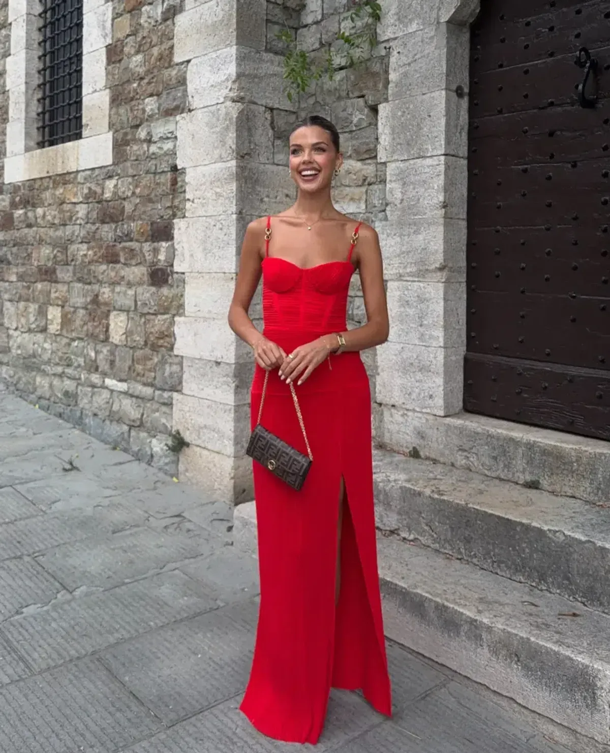 Manning Cartell Double Time Pleat Maxi / Red / Size 8 for rent on The Volte - main image