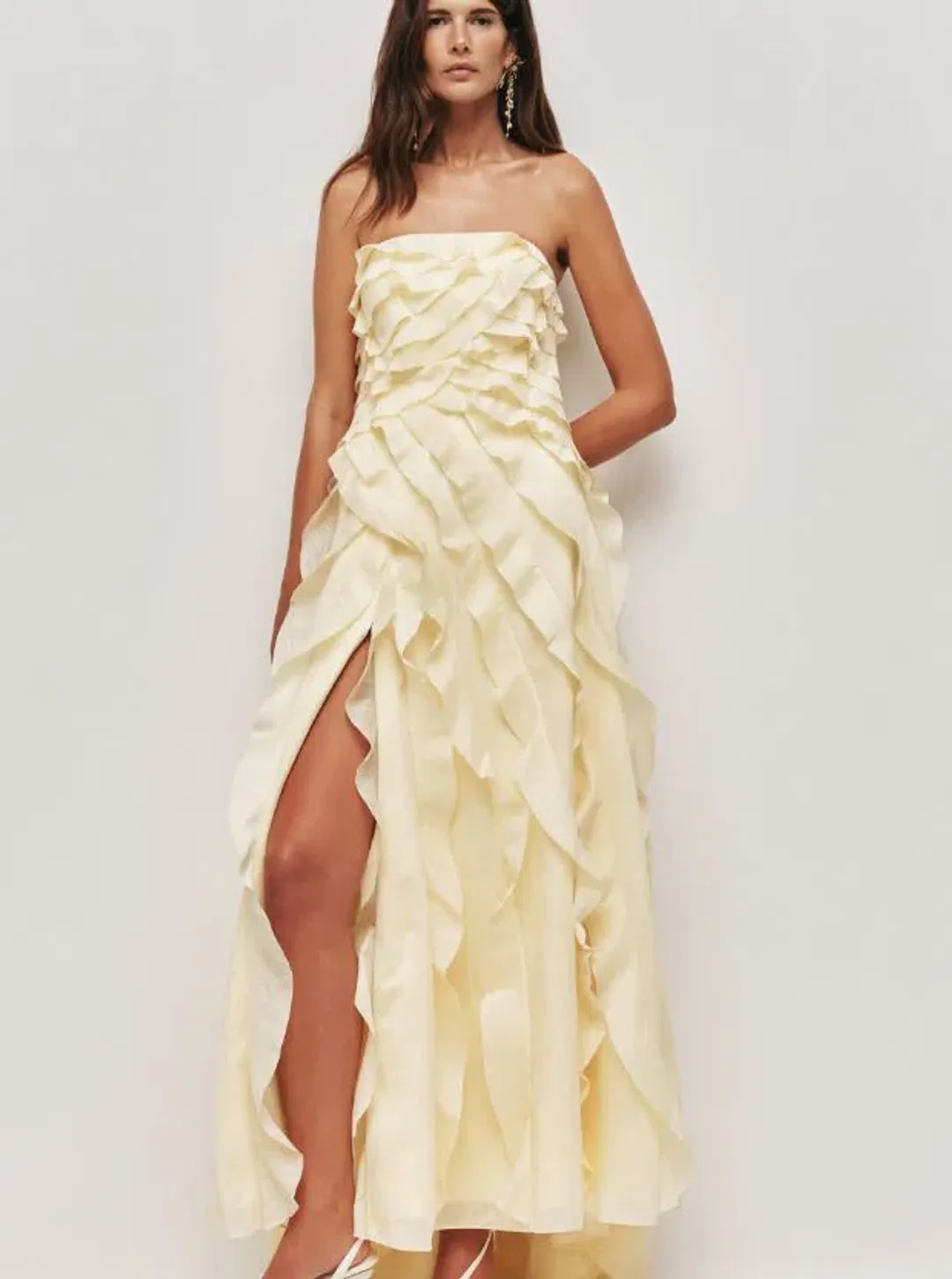 Aje Allaire Gown in Butter Yellow Size 8 for rent on The Volte - main image