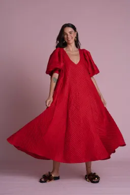 Odet Cherie Chevron muma rouge midi SIZE XXL  for rent on The Volte - image 1