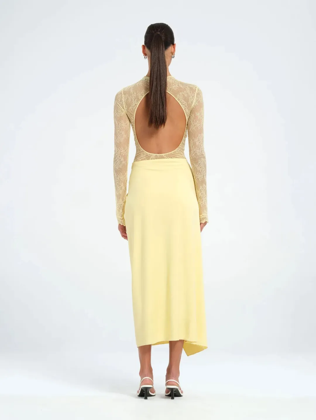 Benni Colton Midi Dress in Butter Yellow Size 6 for rent on The Volte - main image
