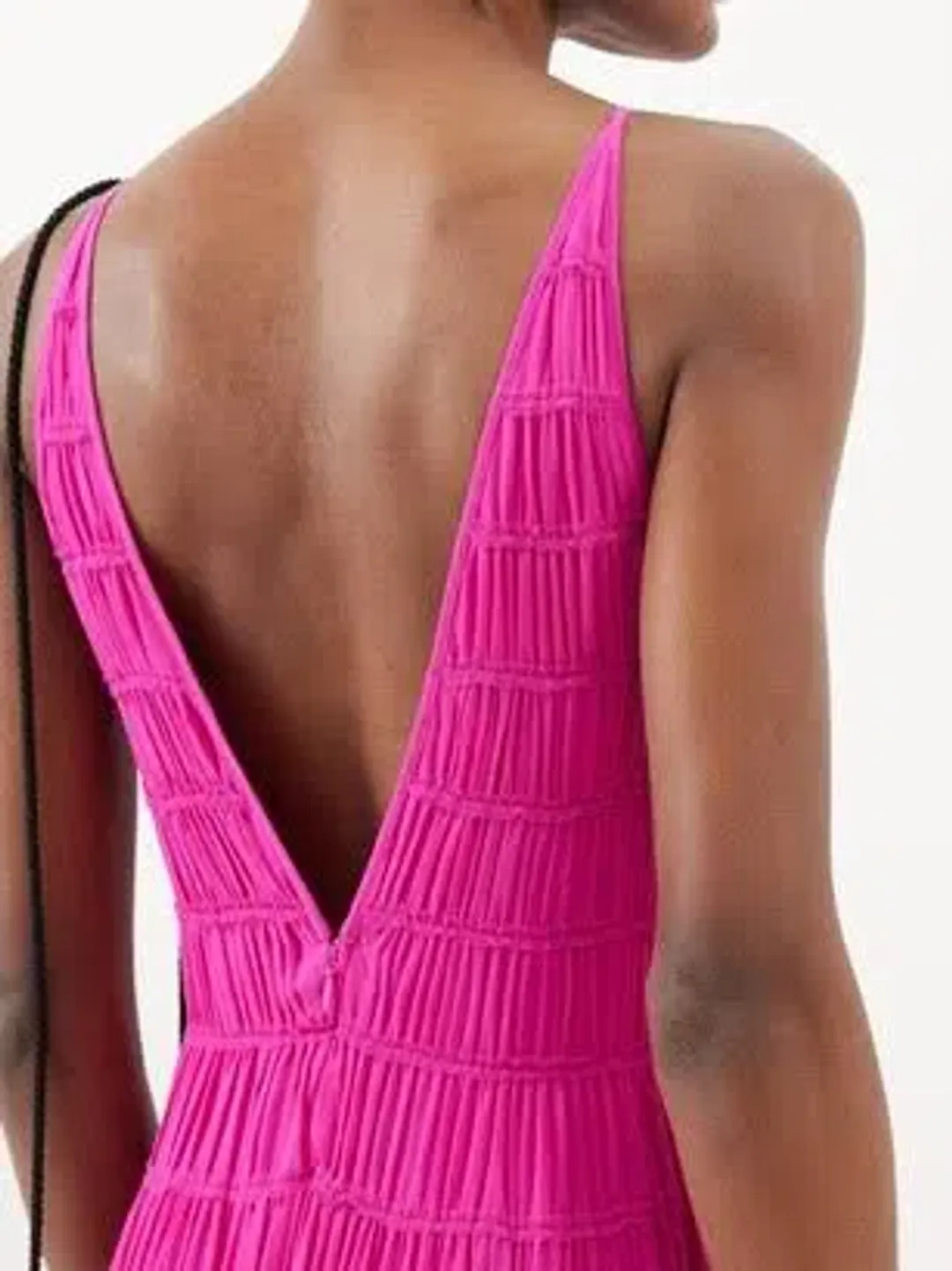 Aje Rosewood Ruched Maxi Dress Magenta Size 10 for rent on The Volte - main image