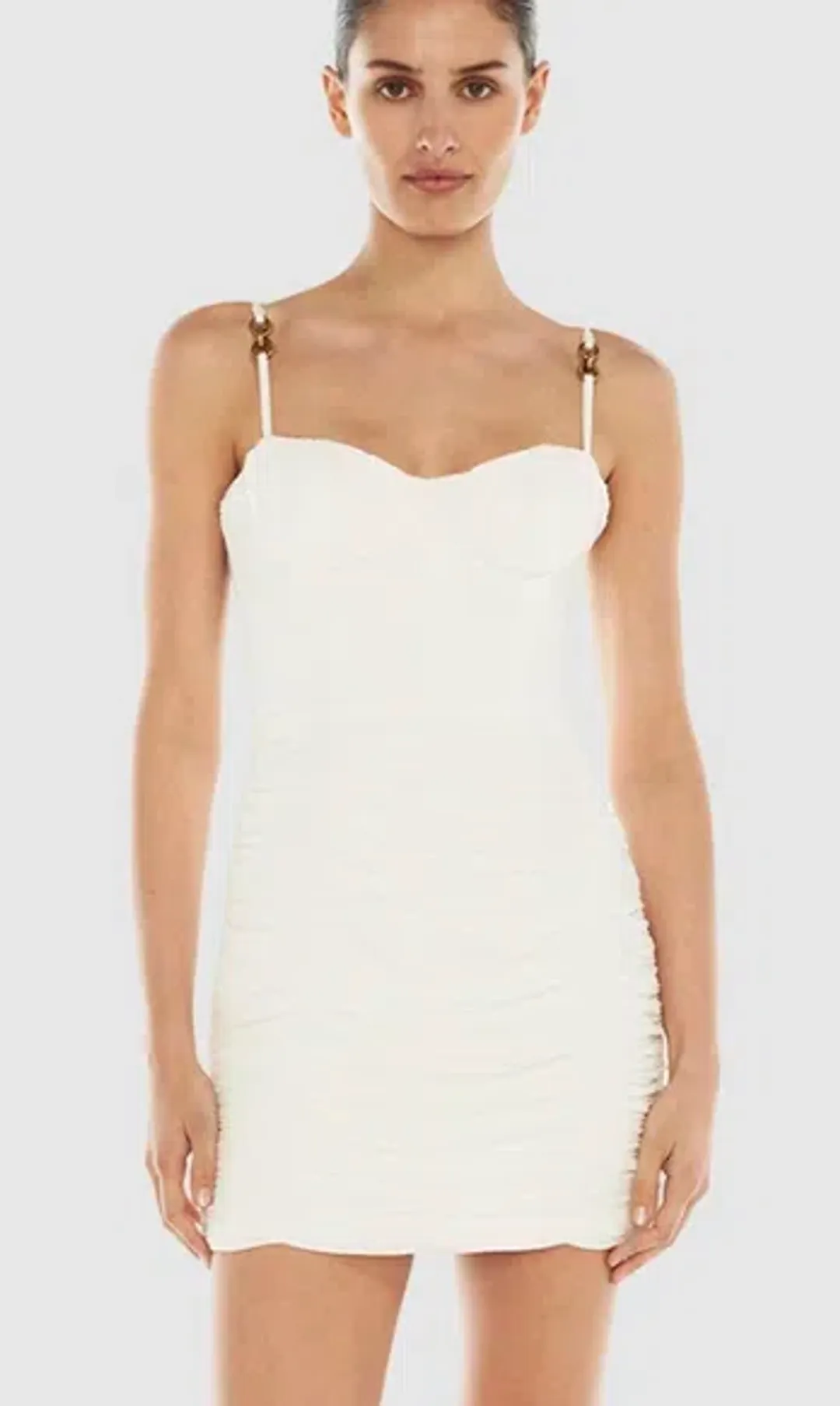 Manning Cartell White Double Time Pleat Mini Dress  for rent on The Volte - main image