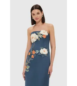 Leo Lin Rayna Appliqué Floral Bustier Maxi Dress Pear Blossom Size AU 12 for rent on The Volte - image 3