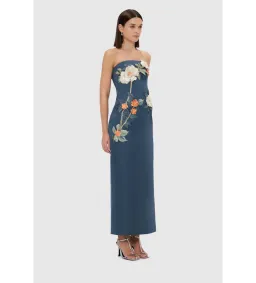 Leo Lin Rayna Appliqué Floral Bustier Maxi Dress Pear Blossom Size AU 12 for rent on The Volte - image 2