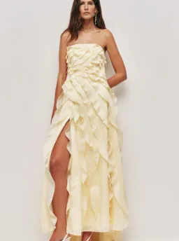 Aje Allaire Gown in Butter Yellow Size 12 for rent on The Volte - image 1