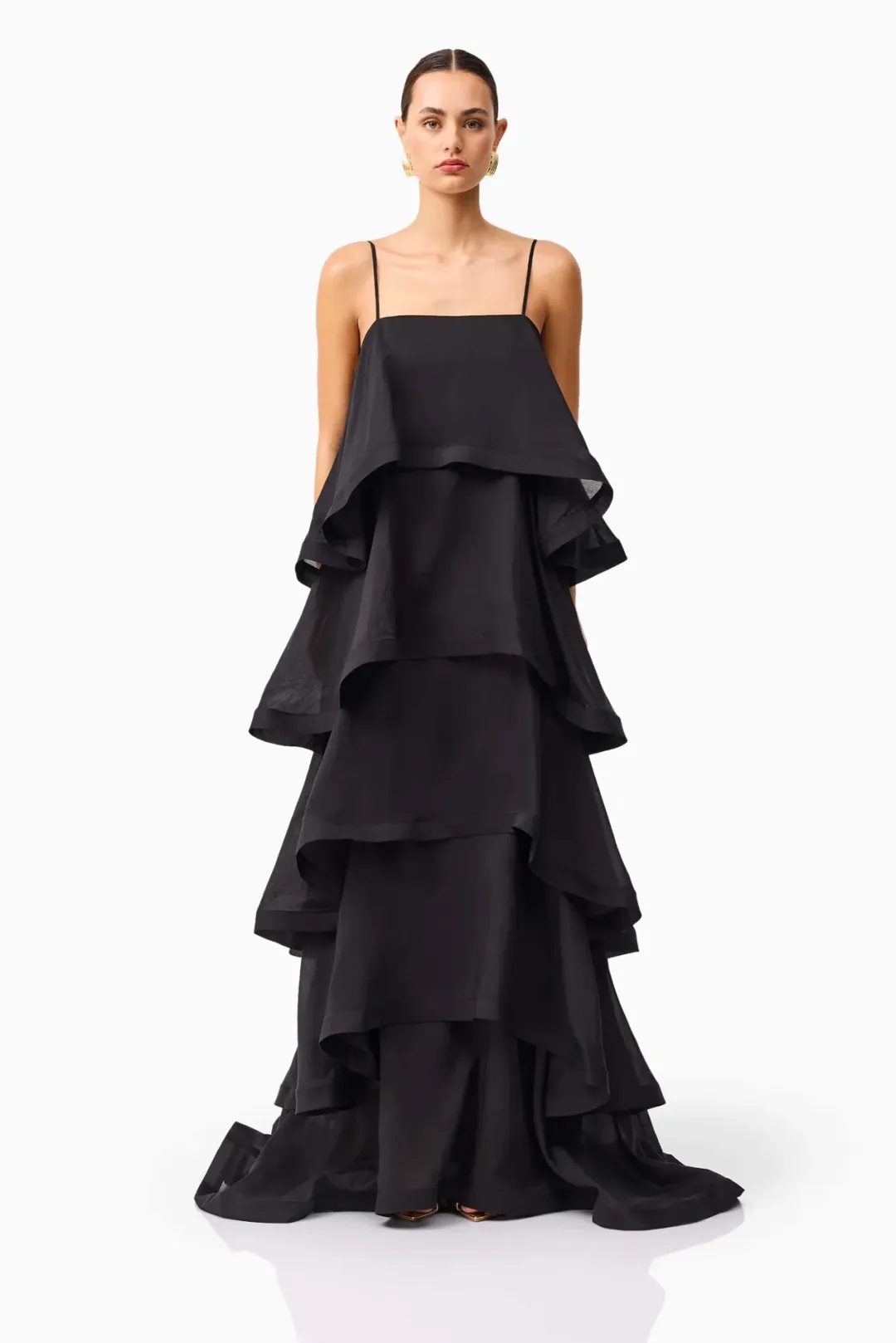 Elliatt Tilly 5 Tiered Maxi in Black for rent on The Volte - main image
