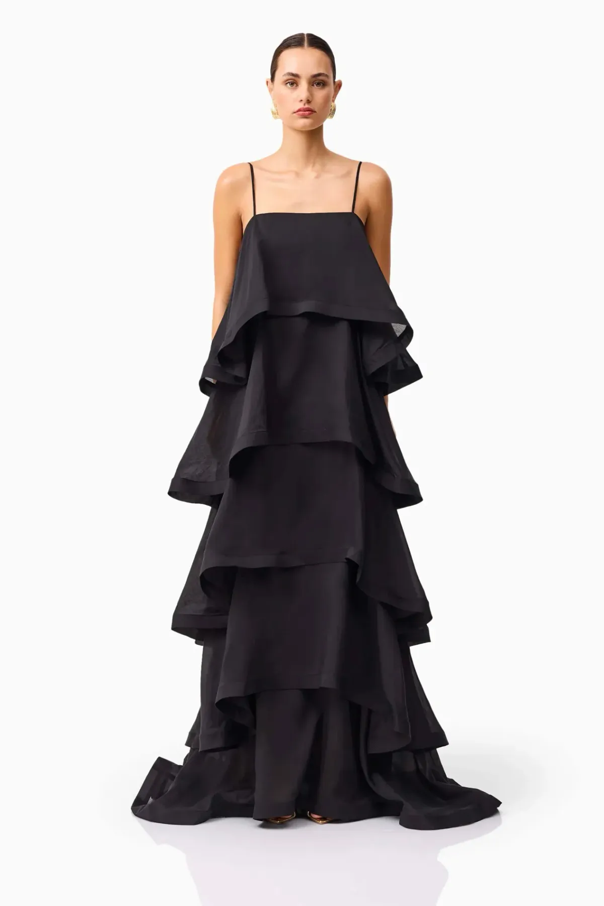 Elliatt Tilly 5 Tiered Maxi in Black for rent on The Volte - main image